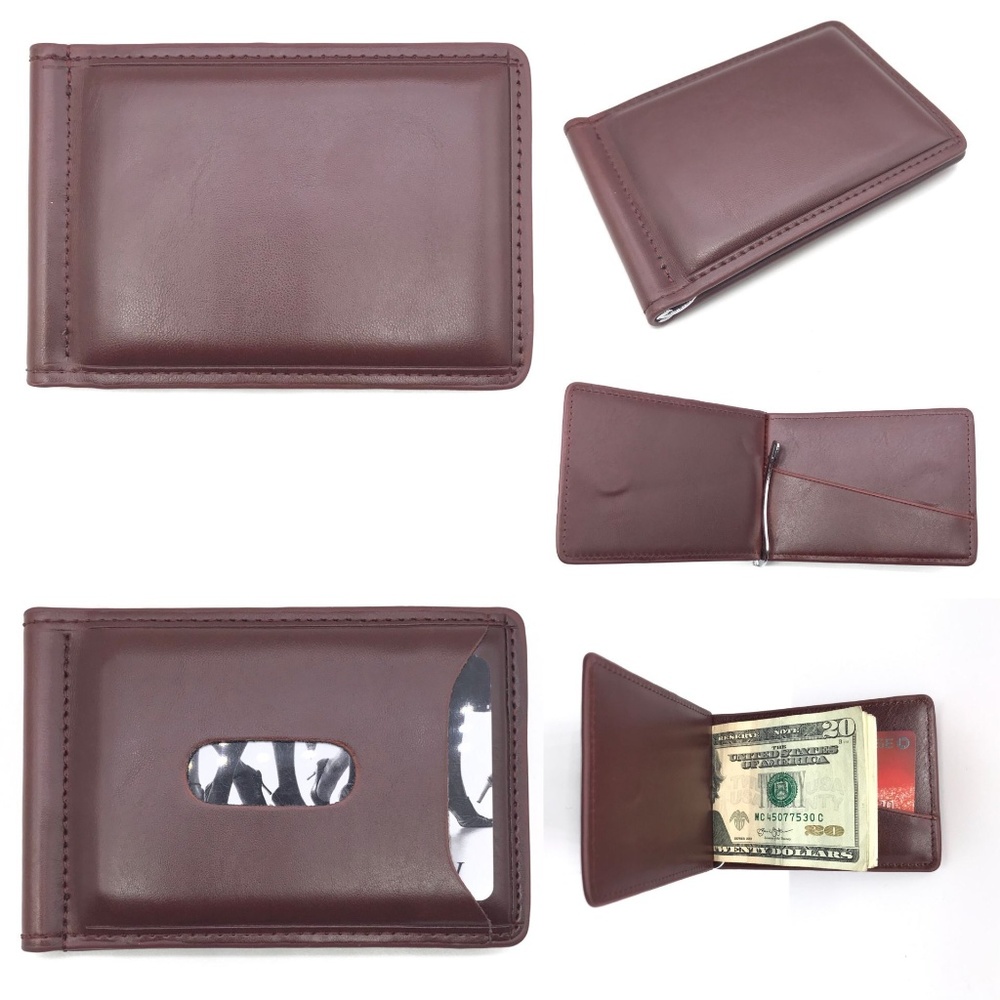IXYVIA Mens Money Clip Bifold PU Leather Wallet